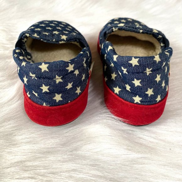 Acorn Kids Colby Denim Blue Star Slippers 12/13 - Picture 3 of 4